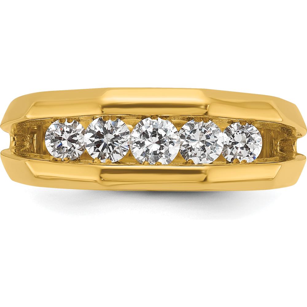 14K Yellow Gold 5-Stone Diamond Ring with Round Faceted Diamonds - 3/4 Carats Total Diamond Weight by IBGoodman