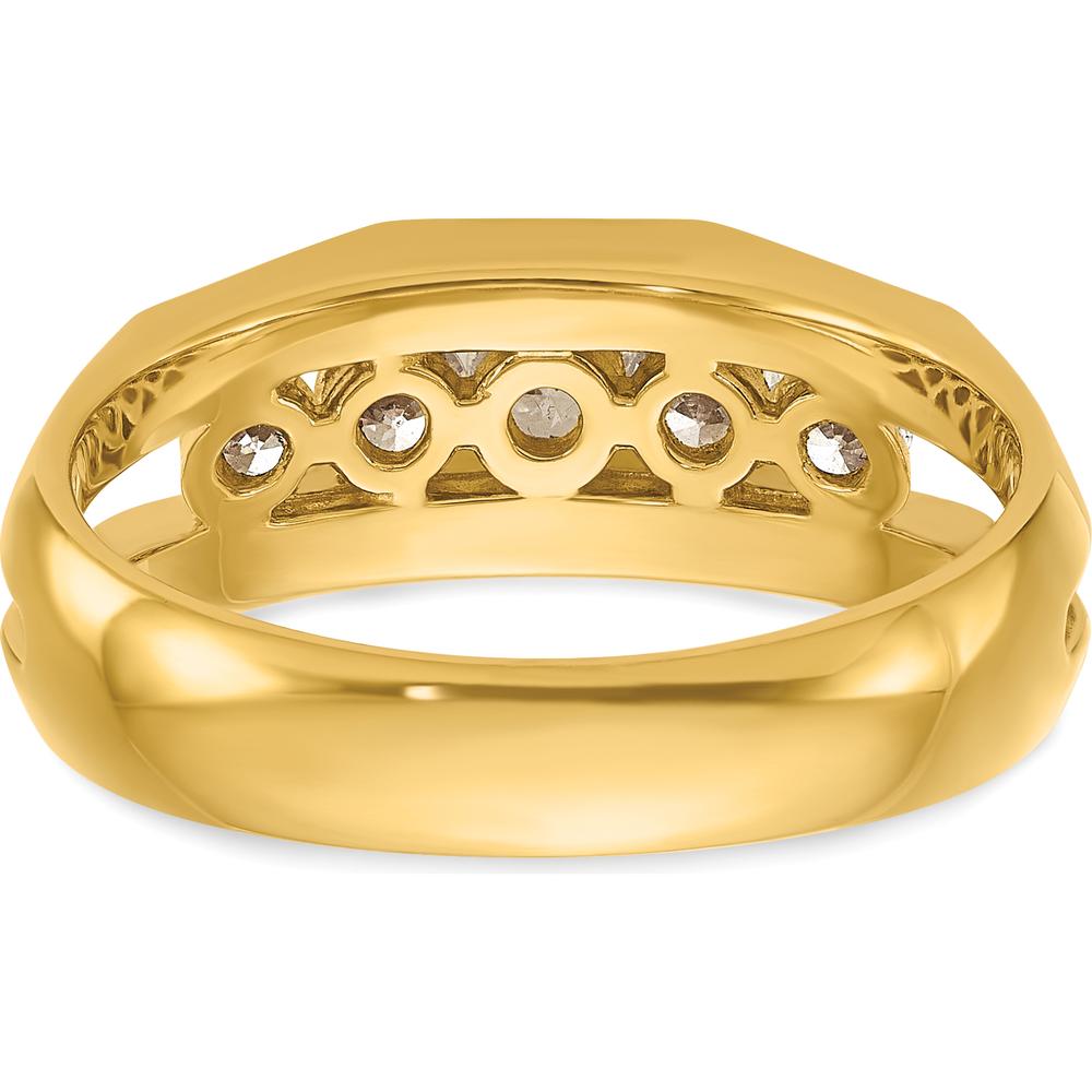 14K Yellow Gold 5-Stone Diamond Ring with Round Faceted Diamonds - 3/4 Carats Total Diamond Weight by IBGoodman