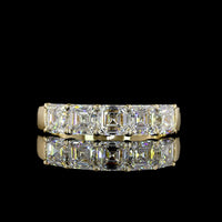 14K Yellow Gold 5-Stone Eternity Band with Asscher Cut Lab Diamonds - 2.08 Carats Total Diamond Weight - Covaloro Fine Jewelry