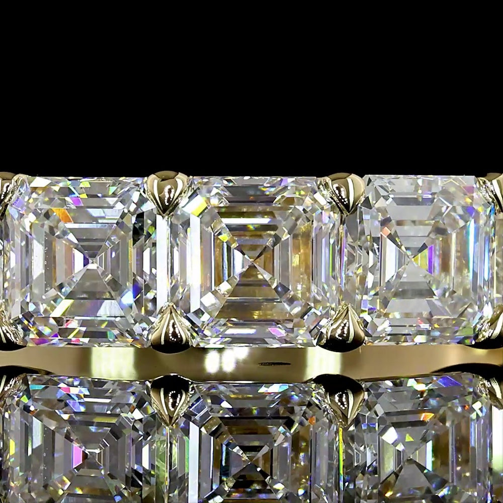 14K Yellow Gold 5-Stone Eternity Band with Asscher Cut Lab Diamonds - 2.08 Carats Total Diamond Weight - Covaloro Fine Jewelry