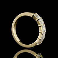 14K Yellow Gold 5-Stone Eternity Band with Asscher Cut Lab Diamonds - 2.08 Carats Total Diamond Weight - Covaloro Fine Jewelry