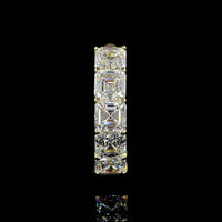 14K Yellow Gold 5-Stone Eternity Band with Asscher Cut Lab Diamonds - E-F VS1 Clarity, 3.03 Carat Total Weight - Covaloro Fine Jewelry