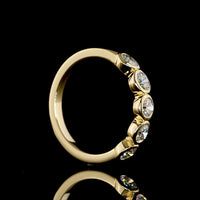14K Yellow Gold 5-Stone Eternity Band with Bezel Set Round Lab Diamonds - 0.99 Carat Total Weight, E-F Color, VS1 Clarity - Covaloro Fine Jewelry