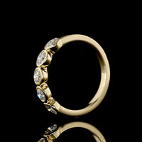 14K Yellow Gold 5-Stone Eternity Band with Bezel Set Round Lab Diamonds - 0.99 Carat Total Weight, E-F Color, VS1 Clarity - Covaloro Fine Jewelry