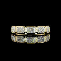 14K Yellow Gold 5 Stone Eternity Band with East-West Bezel Set Radiant Cut Lab Diamonds - 1.43 Carats Total Diamond Weight - Covaloro Fine Jewelry