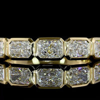 14K Yellow Gold 5 Stone Eternity Band with East-West Bezel Set Radiant Cut Lab Diamonds - 1.43 Carats Total Diamond Weight - Covaloro Fine Jewelry
