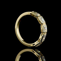 14K Yellow Gold 5 Stone Eternity Band with East-West Bezel Set Radiant Cut Lab Diamonds - 1.43 Carats Total Diamond Weight - Covaloro Fine Jewelry