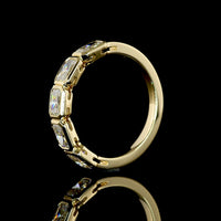 14K Yellow Gold 5 Stone Eternity Band with East-West Bezel Set Radiant Cut Lab Diamonds - 1.43 Carats Total Diamond Weight - Covaloro Fine Jewelry