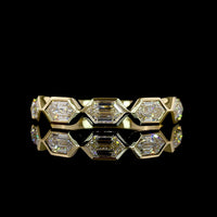 14K Yellow Gold 5-Stone Eternity Band with East-West Bezel Set Step Marquise Lab Diamonds - 1.26 Carats Total Diamond Weight - Covaloro Fine Jewelry