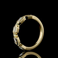 14K Yellow Gold 5-Stone Eternity Band with East-West Bezel Set Step Marquise Lab Diamonds - 1.26 Carats Total Diamond Weight - Covaloro Fine Jewelry