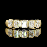 14K Yellow Gold 5-Stone Eternity Band with North-South Bezel Set Radiant Cut Lab Diamonds - 1.05 Carats Total Diamond Weight - Covaloro Fine Jewelry