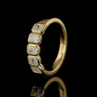14K Yellow Gold 5-Stone Eternity Band with North-South Bezel Set Radiant Cut Lab Diamonds - 1.05 Carats Total Diamond Weight - Covaloro Fine Jewelry