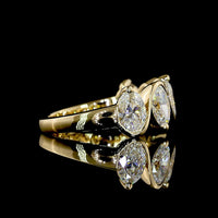 14K Yellow Gold 5-Stone Eternity Band with North-South Oval Cut Lab Diamonds - 2.60 Carats Total Diamond Weight - Covaloro Fine Jewelry