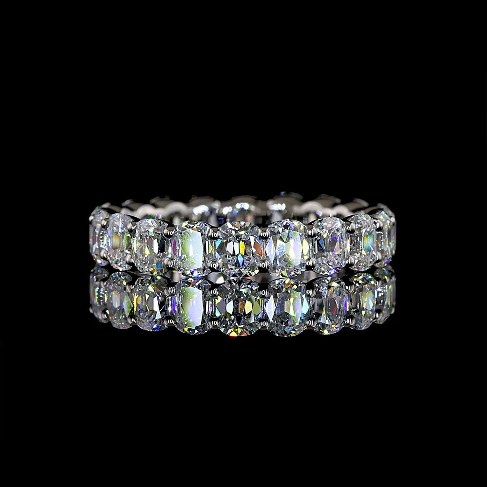 14K Yellow Gold 5-Stone Eternity Band with Prong Set Emerald Cut Lab Diamonds - 2.03 Carat Total Weight - Covaloro Fine Jewelry