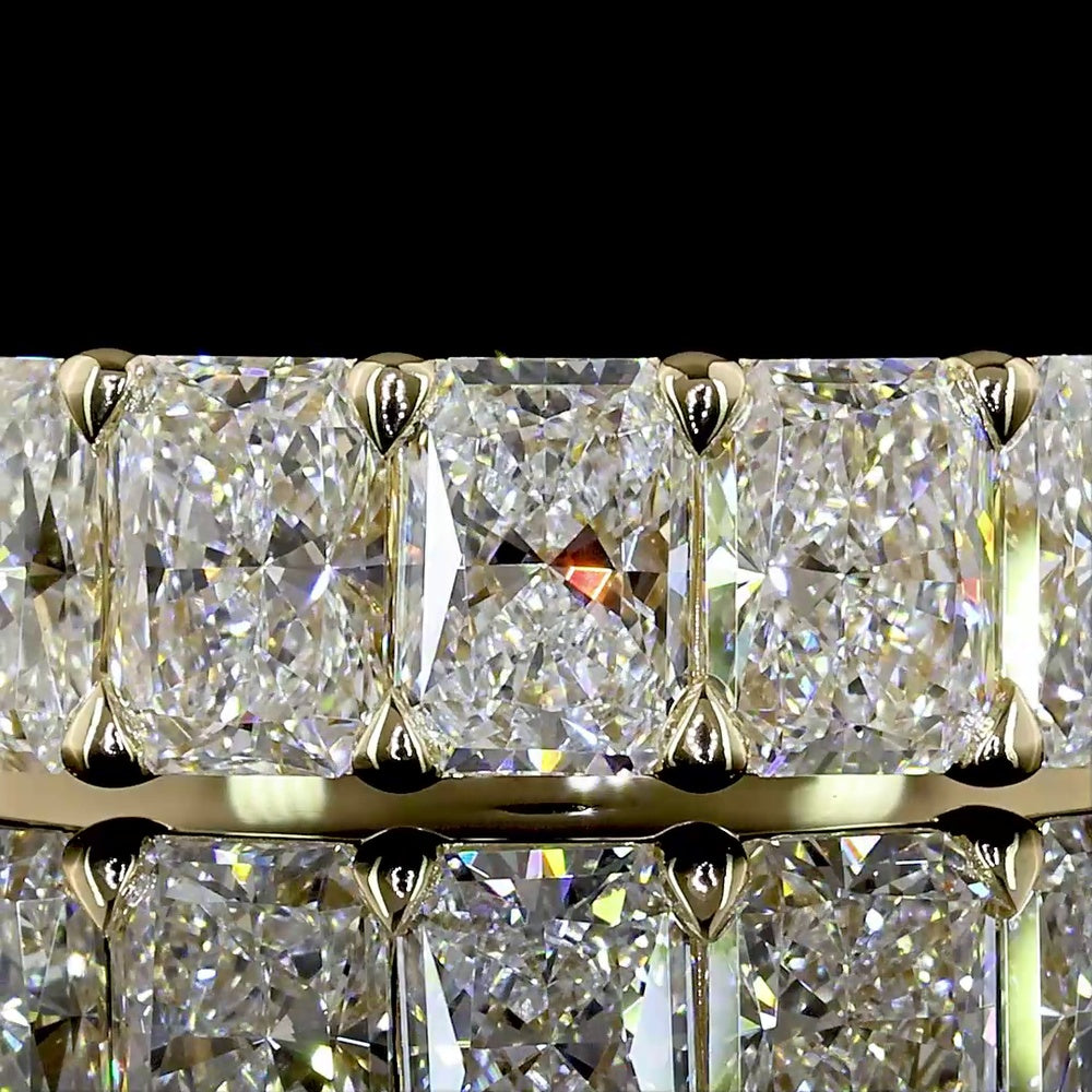 14K Yellow Gold 5-Stone Eternity Band with Radiant Cut Lab-Grown Diamonds - 1.00 Carat Total Weight, E-F Color VS Clarity - Covaloro Fine Jewelry