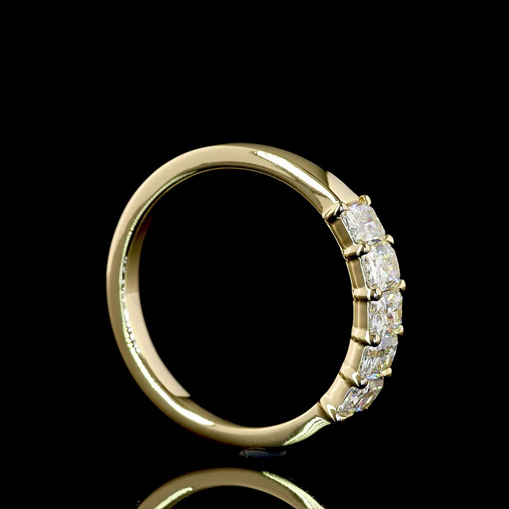 14K Yellow Gold 5-Stone Eternity Band with Radiant Cut Lab-Grown Diamonds - 1.00 Carat Total Weight, E-F Color VS Clarity - Covaloro Fine Jewelry