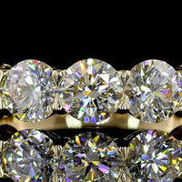 14K Yellow Gold 5-Stone Eternity Band with Round Cut Lab Diamonds - 2.05 Carat Total Weight - Covaloro Fine Jewelry
