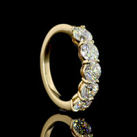 14K Yellow Gold 5-Stone Eternity Band with Round Cut Lab Diamonds - 2.05 Carat Total Weight - Covaloro Fine Jewelry