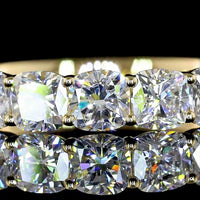 14K Yellow Gold 5-Stone Eternity Band with Square Cushion Brilliant Cut Lab Diamonds - 1.04 Carats Total Diamond Weight - Covaloro Fine Jewelry