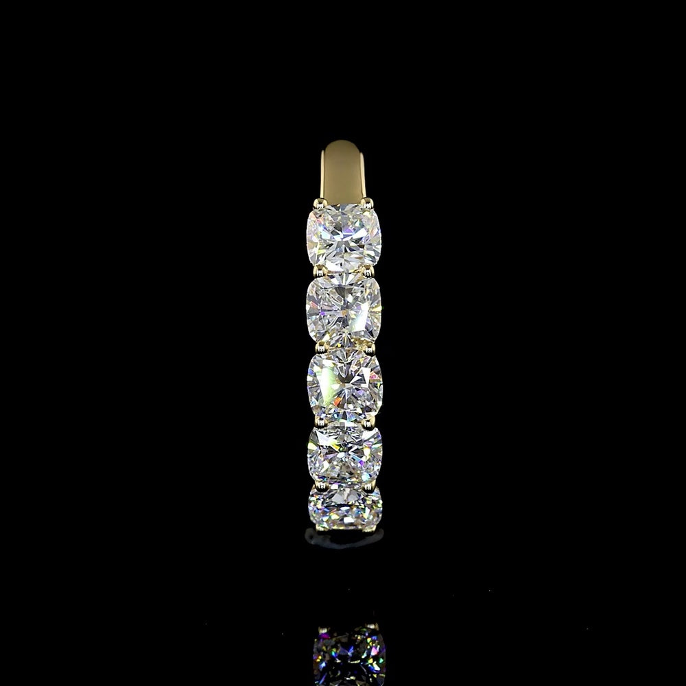 14K Yellow Gold 5-Stone Eternity Band with Square Cushion Brilliant Cut Lab Diamonds - 1.04 Carats Total Diamond Weight - Covaloro Fine Jewelry