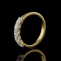 14K Yellow Gold 5-Stone Eternity Band with Square Cushion Brilliant Cut Lab Diamonds - 1.04 Carats Total Diamond Weight - Covaloro Fine Jewelry