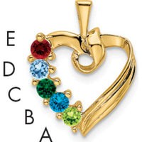 14K Yellow Gold 5-Stone Family Pendant Mounting for Custom Gemstones - Personalizable Family Jewelry by Oro Pregiato