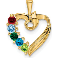 14K Yellow Gold 5-Stone Family Pendant Mounting for Custom Gemstones - Personalizable Family Jewelry by Oro Pregiato