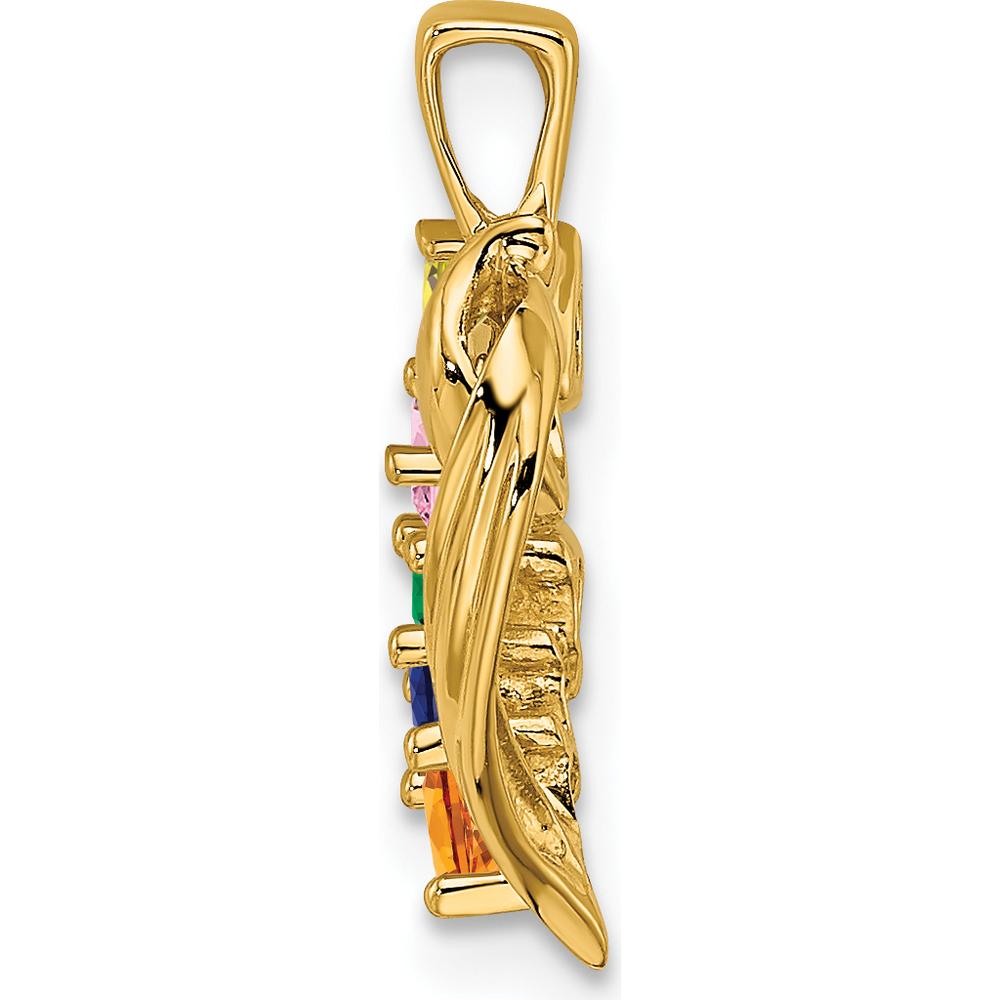 14K Yellow Gold 5-Stone Family Pendant Mounting for Custom Gemstones - Personalizable Family Jewelry by Oro Pregiato