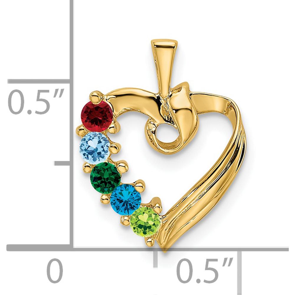 14K Yellow Gold 5-Stone Family Pendant Mounting for Custom Gemstones - Personalizable Family Jewelry by Oro Pregiato