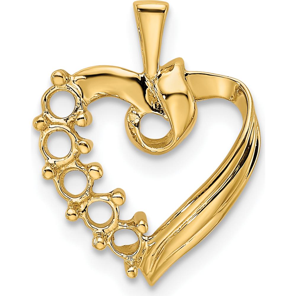 14K Yellow Gold 5-Stone Family Pendant Mounting for Custom Gemstones - Personalizable Family Jewelry by Oro Pregiato