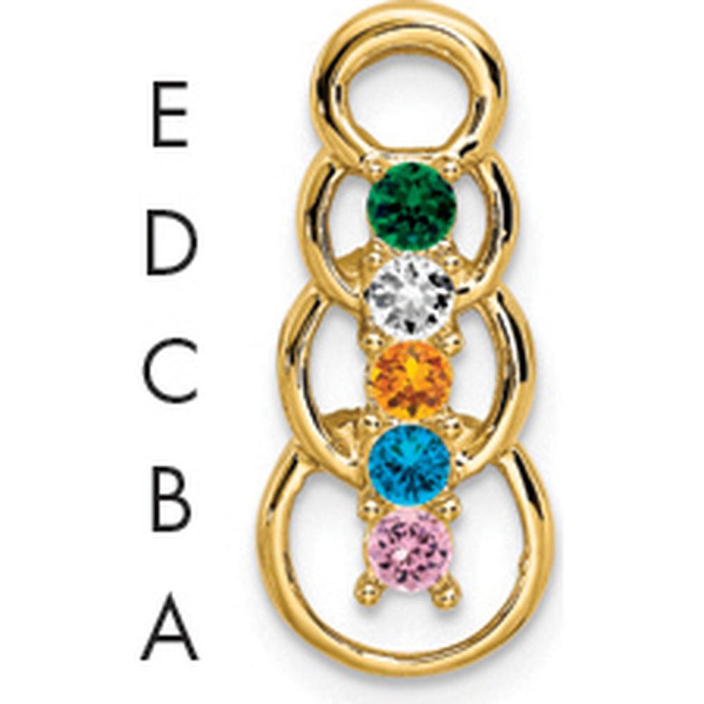 14K Yellow Gold 5-Stone Family Pendant Mounting by Oro Pregiato