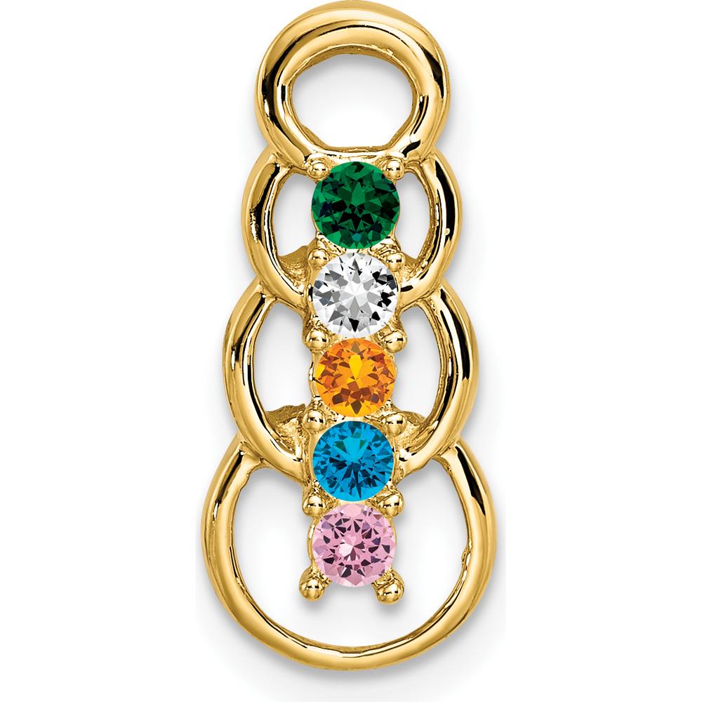 14K Yellow Gold 5-Stone Family Pendant Mounting by Oro Pregiato