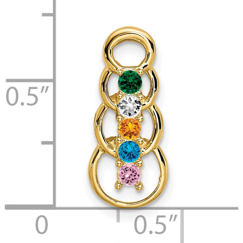 14K Yellow Gold 5-Stone Family Pendant Mounting by Oro Pregiato