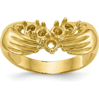 14K Yellow Gold 5-Stone Family Ring Mounting with Tapered Band by Oro Pregiato
