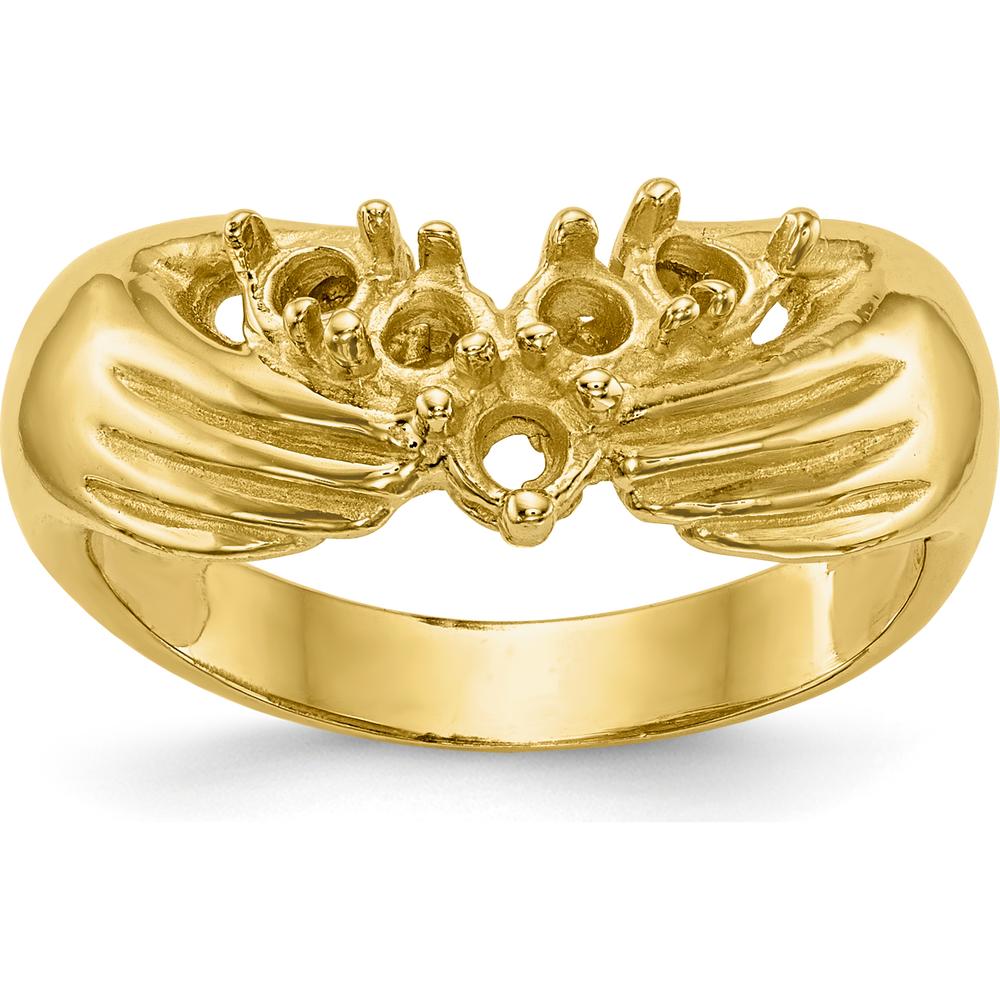 14K Yellow Gold 5-Stone Family Ring Mounting with Tapered Band by Oro Pregiato