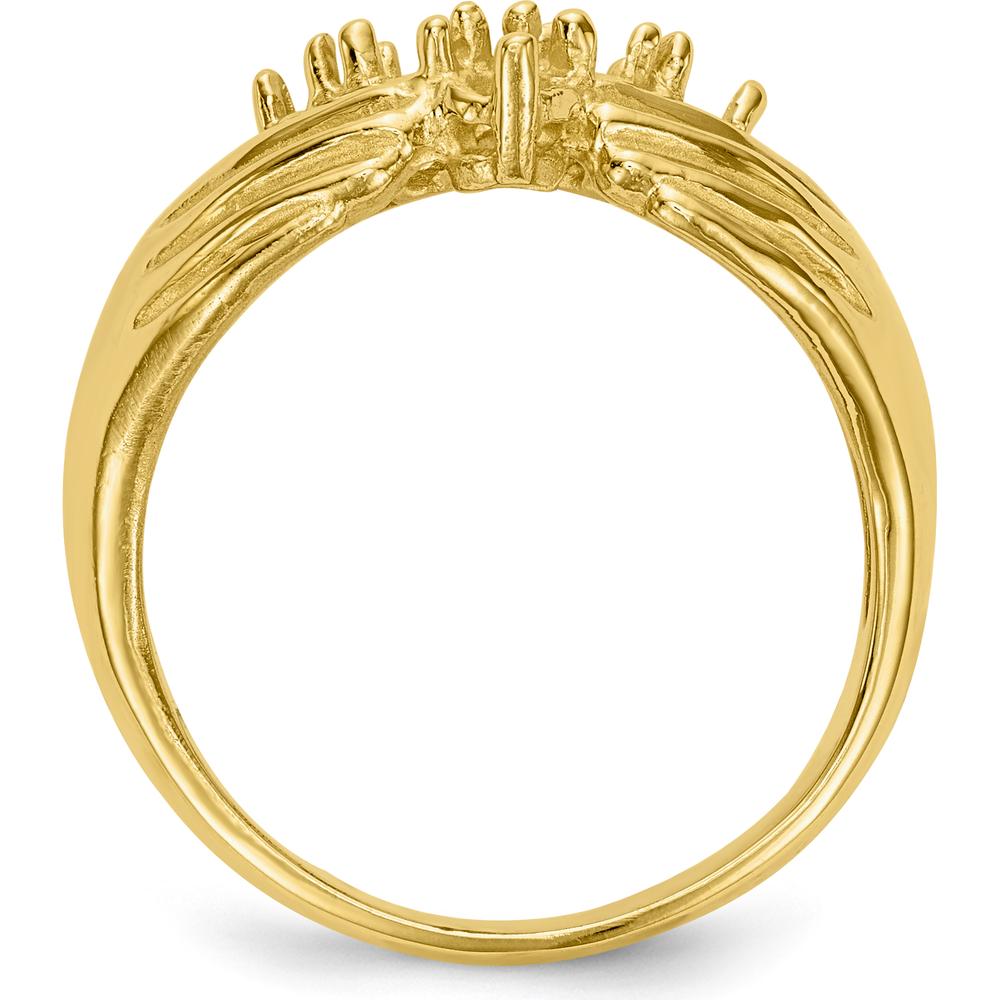 14K Yellow Gold 5-Stone Family Ring Mounting with Tapered Band by Oro Pregiato