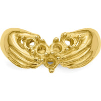 14K Yellow Gold 5-Stone Family Ring Mounting with Tapered Band by Oro Pregiato