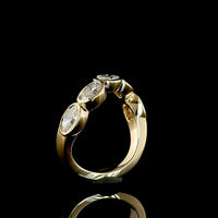 14K Yellow Gold 5-Stone Inclined Bezel Set Oval Lab Diamond Eternity Band - 2.11 Carat Total Weight - Covaloro Fine Jewelry