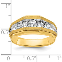 14K Yellow Gold 5-Stone Men's Polished and Satin Diamond Ring Mounting - Ideal for Custom Stones by IBGoodman