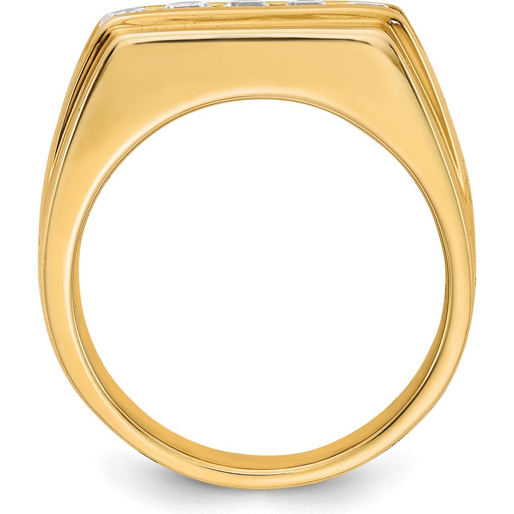 14K Yellow Gold 5-Stone Men's Ring with Round Diamonds - 0.106 Carat Total Diamond Weight by IBGoodman