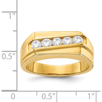 14K Yellow Gold 5-Stone Men's Ring with Round Diamonds - 0.106 Carat Total Diamond Weight by IBGoodman