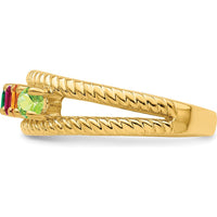 14K Yellow Gold 5-Stone Polished Mother's Ring Mounting by Monteluci Fine Jewelry