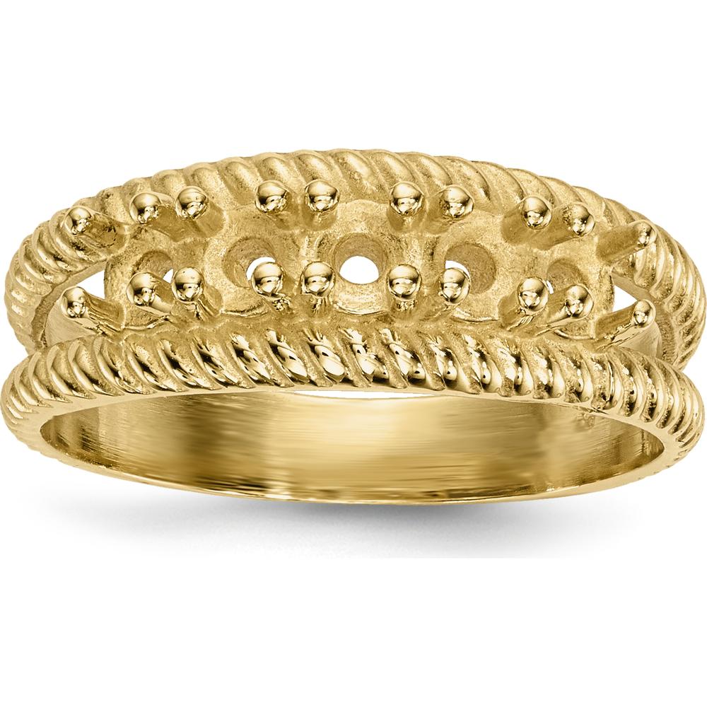 14K Yellow Gold 5-Stone Polished Mother's Ring Mounting by Monteluci Fine Jewelry
