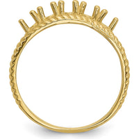 14K Yellow Gold 5-Stone Polished Mother's Ring Mounting by Monteluci Fine Jewelry