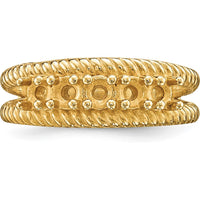 14K Yellow Gold 5-Stone Polished Mother's Ring Mounting by Monteluci Fine Jewelry