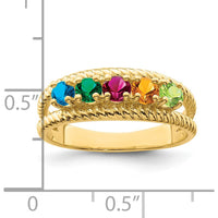 14K Yellow Gold 5-Stone Polished Mother's Ring Mounting by Monteluci Fine Jewelry