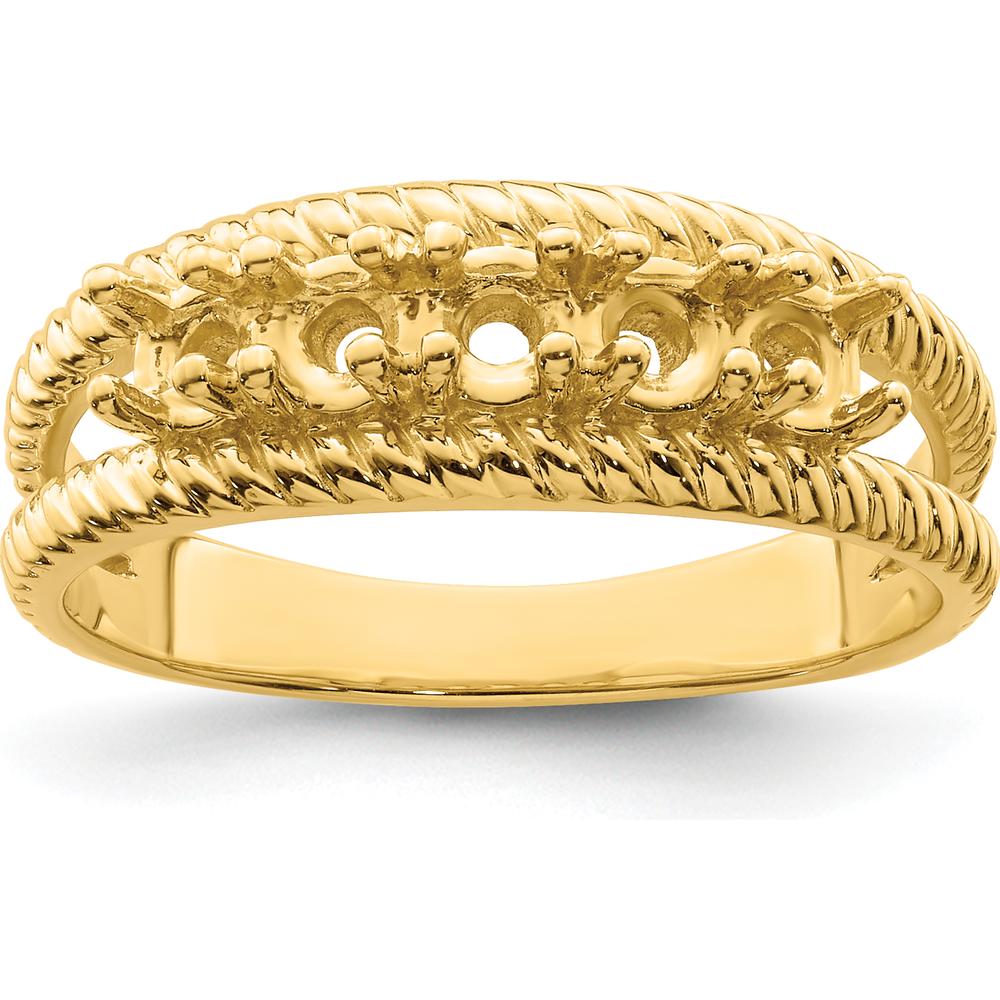 14K Yellow Gold 5-Stone Polished Mother's Ring Mounting by Monteluci Fine Jewelry