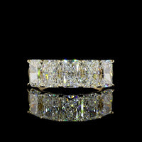 14K Yellow Gold 5-Stone Radiant Cut Lab Diamond Eternity Band - E-F Color VS2 Clarity, 4.06 Carat Total Weight - Covaloro Fine Jewelry