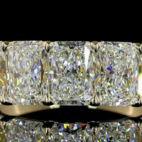 14K Yellow Gold 5-Stone Radiant Cut Lab Diamond Eternity Band - E-F Color VS2 Clarity, 4.06 Carat Total Weight - Covaloro Fine Jewelry