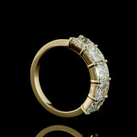 14K Yellow Gold 5-Stone Radiant Cut Lab Diamond Eternity Band - E-F Color VS2 Clarity, 4.06 Carat Total Weight - Covaloro Fine Jewelry